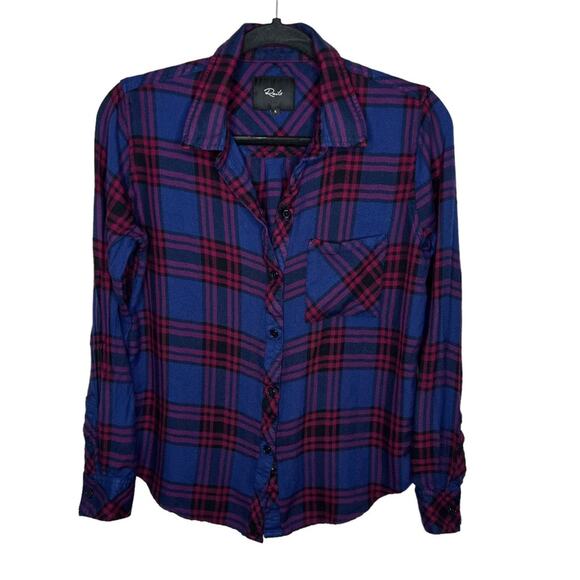 RAILS / blue red plaid long sleeve button down / S - Picture 1 of 5